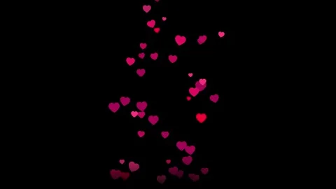 Animated Hearts Moving Up for Romantic Wedding and Valentine Background Stock Footage 344740339