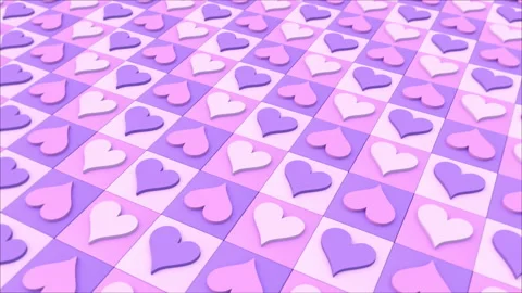 Animated hearts pattern background on a seamless loop Stock Footage 273072153