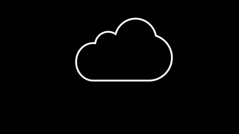 Animated heavy rain and thunderstorm weather forecast icon featuring cloud .. Stock Footage 336413381