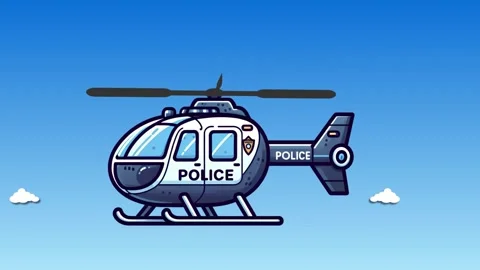 Animated Helicopter Flying High in Sky Stock Footage 281132574