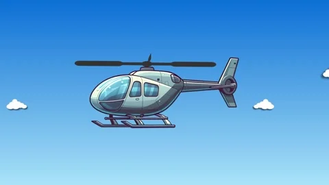 Animated Helicopter Flying in the Sky Stock Footage 281132529