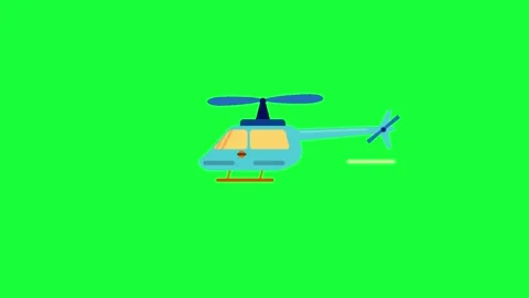 Animated Helicopter icon background, logo symbol, social media green screen Stock Footage 260124100