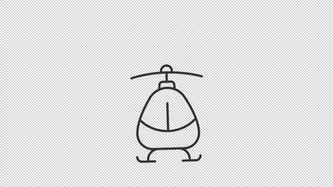 Animated helicopter line icon Stock Footage 333737967