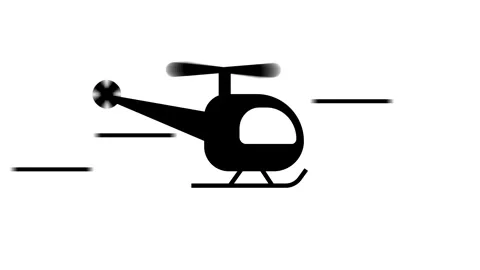 Animated helicopter on white background. Stock Footage 256467887