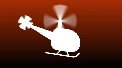 Animated helicopter on white background. Stock Footage 256468002