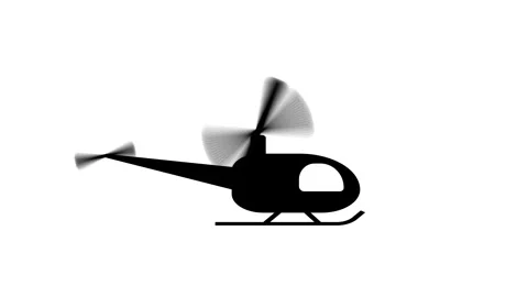 Animated helicopter on white background. Stock Footage 256468199