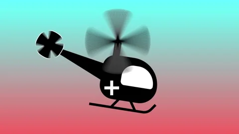 Animated helicopter on white background. Stock Footage 256468402