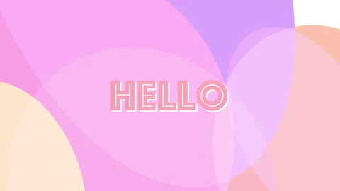 Animated hello message on moving colourful background  Stock Footage 242870546