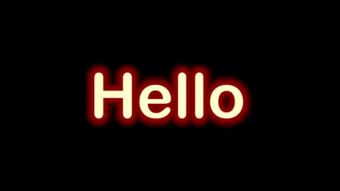 Animated hello text with glowing color changing flashing effect on black  Stock Footage 341768340