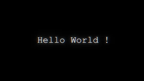 Animated Hello World typing text blinking cursor on black background. Classic Stock Footage 340479486