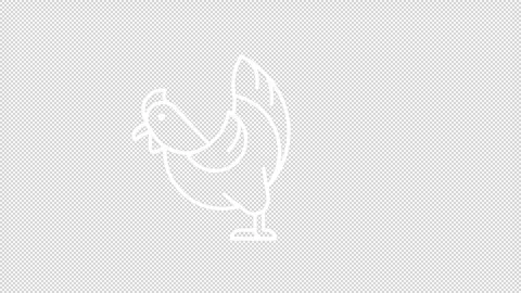 Animated hen white icon Stock Footage 289707625