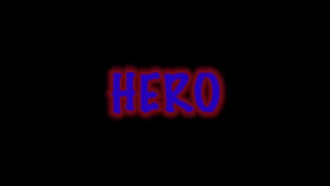 Animated hero text with glowing color changing flashing effect on black Stock Footage 341768368
