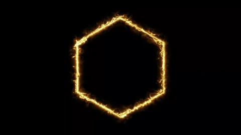Animated hexagon plasma fire effect overlay Stockbeeldmateriaal 328385526