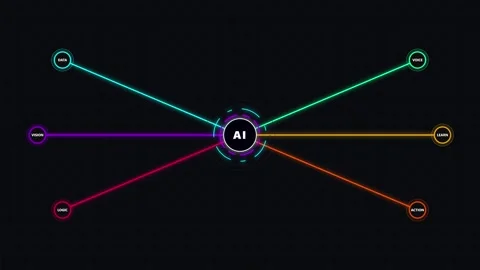 Animated Hexagonal Network Connection Hub with Radiating Lines Motion Graphic Stock Footage 339388292
