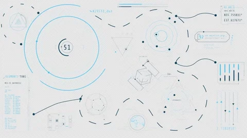 Animated high-tech dashboard with data processing operations Stock Footage 339019609