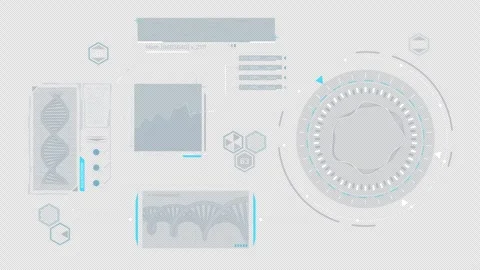 Animated high-tech display for working with data Видео 293882137