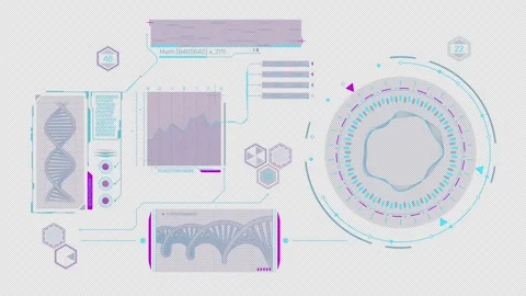 Animated high-tech display for working with data 스톡 동영상 294669242