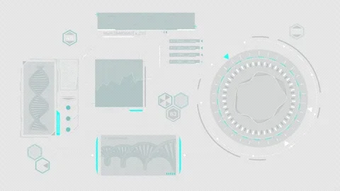 Animated high-tech display for working with data Stock Footage 313455869