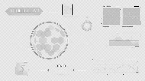 Animated high-tech interface for working with data Stock Footage 293878251