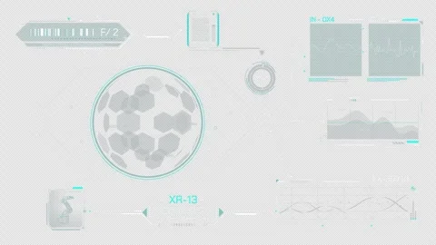 Animated high-tech interface for working with data Stock Footage 314199266