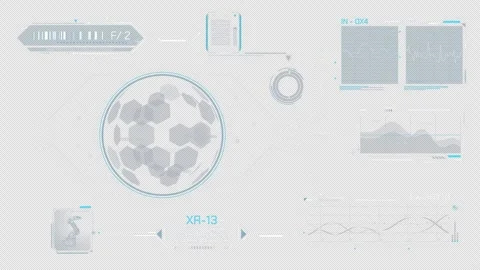 Animated high-tech interface for working with data Stock Footage 314200020