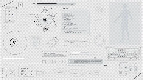 Animated high-tech screen with a 3D scan of a human body Stock Footage 329326980