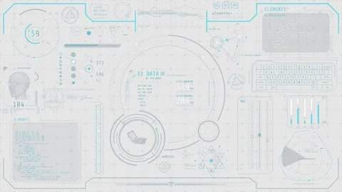 Animated high-tech screen for processing different data Stock Footage 339018321