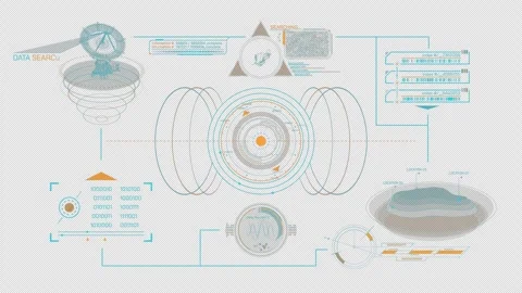 Animated high-tech screen for working with data Stock Footage 293880378