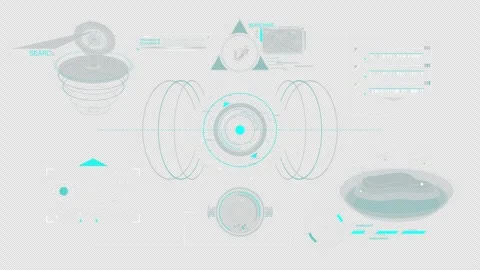 Animated high-tech screen for working with data 스톡 동영상 294668217