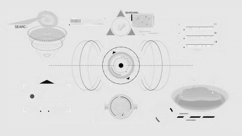 Animated high-tech screen for working with data Stock Footage 304509800