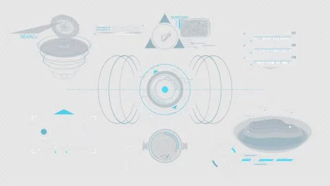 Animated high-tech screen for working with data Stock Footage 304821550