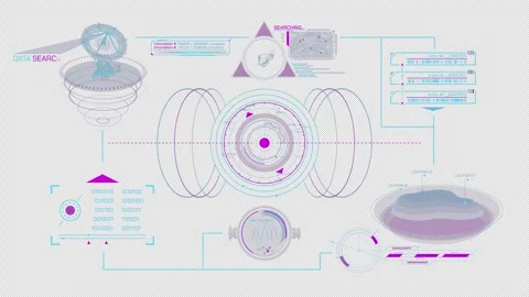 Animated high-tech screen for working with data Stock Footage 306271718