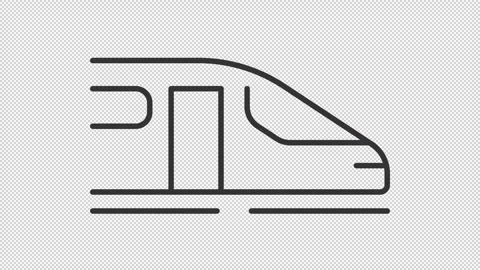 Animated highspeed rail line icon Stock Footage 321854542