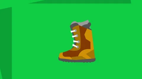 Animated hiking boot on a green screen. Stock Footage 300376480
