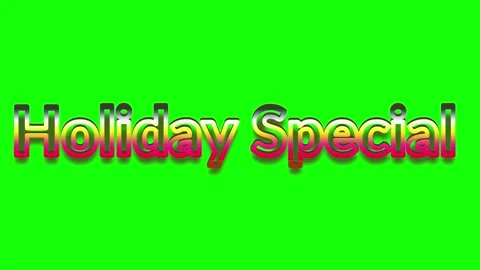 Animated Holiday Special text graphic with a metallic gradient effect isolated Stock Footage 346360640
