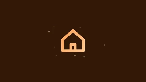 Animated Home Icon Seamless Loop on Brown Background Stock Footage 343780844