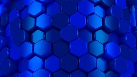 Animated Honeycombs Changes Color, dark blue Stock Footage 73803133