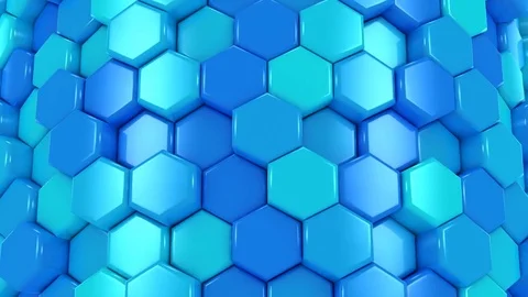 Animated Honeycombs Changes Color, light blue Stock Footage 73802989