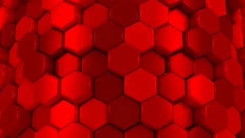 Animated Honeycombs Changes Color, red Stock Footage 73803241