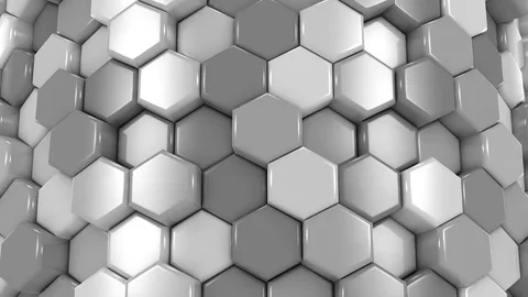 Animated Honeycombs Changes Color, silver Stock Footage 73803141