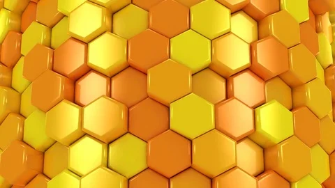Animated Honeycombs Changes Color, yellow Stock Footage 73802982