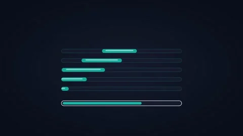 Animated horizontal progress bar loading, horizontal 16:9 seamless loop HD Stock Footage 345161017