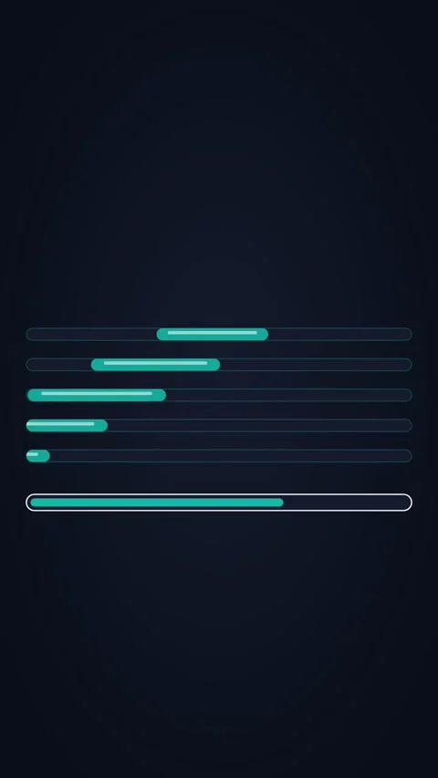 Animated horizontal progress bar loading, vertical 9:16 seamless loop HD motion Stock Footage 345161023
