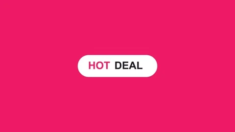 Animated Hot Deal Button Call To Action Promo Pink Background Stock Footage 341782263