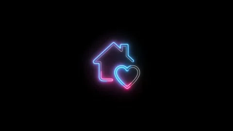 Animated House Logo with Tech-Inspired Glow Stock Footage 311133253
