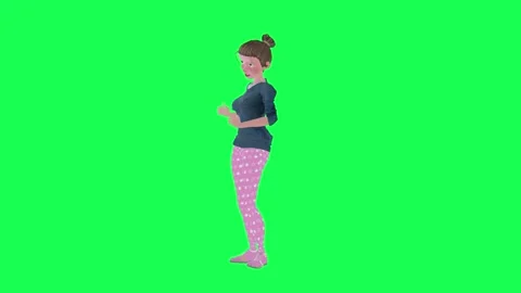 Animated Housewife using touchscreen , chroma key right angle Stock-Footage 252662352