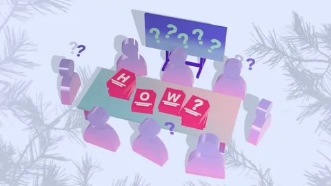 Animated How Question Text On Meeting Table. How Question Concepts Footage. 스톡 동영상 276308410