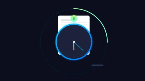 Animated HR Payroll Processing with Time Clock and Direct Deposit Transfer .. Stock-Footage 346130357