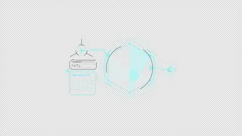 Animated HUD in alien style on the alpha channel. Stock Footage 251989976