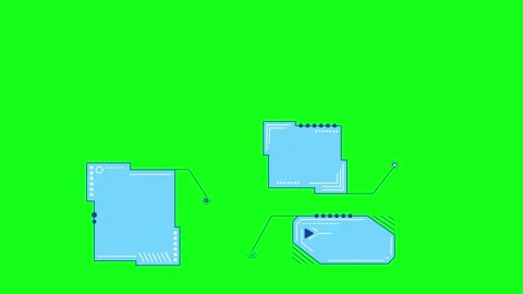 Animated HUD elements appearing on green screen Video stock 309523335